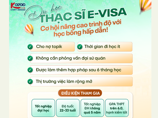 Du học Thạc Sĩ Hàn Quốc  năm 2026