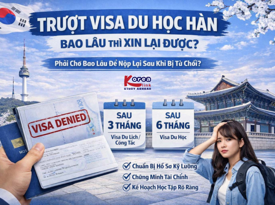 Trượt Visa Du học hàn bao lâu thì xin lại được?